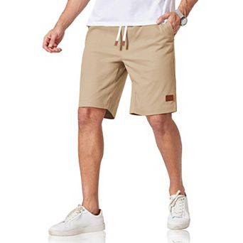 COOFANDY Mens Chino Shorts Cotton Drawstring Dress Shorts 9 Inch Inseam Relaxed Fit Stretch Casual