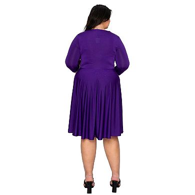 Plus Size Amoretti Cowl Neck Flare Dress
