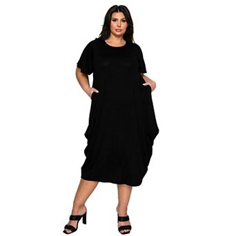 Plus Size Liz Flutter Sleeve Pocket Dress