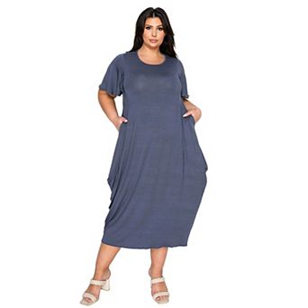 Plus Size Liz Flutter Sleeve Pocket Dress