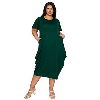 Plus Size Liz Flutter Sleeve Pocket Dress