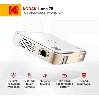 KODAK Ultra Mini Portable HD LED DLP Pico Projector 100" Display Rechargeable w Soft Case