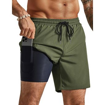 COOFANDY Mens Swim Shorts Funny Swim Trunks Board Shorts 4 Pockets Swimwear Drawstring Stretch