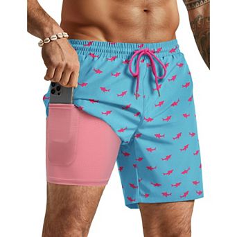 COOFANDY Mens Swim Shorts Funny Swim Trunks Board Shorts 4 Pockets Swimwear Drawstring Stretch