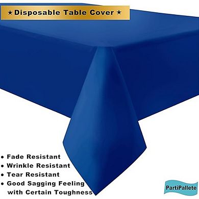 Premium Plastic Tablecloth, Disposable Rectangle Party Cover