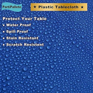 Premium Plastic Tablecloth, Disposable Rectangle Party Cover