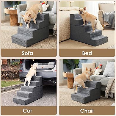 Four Step Dog Stairs for Bed