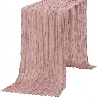 Dusty Pink Cheesecloth Table Runner, Boho Rustic Wedding & Party Decor