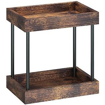 Wooden Countertop Organizer Tray for Vanity and Cosmetic Storage