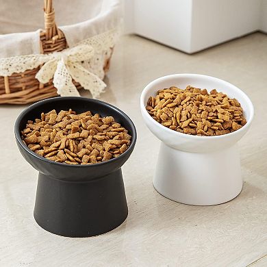 Porcelain Cat Food Dish Set