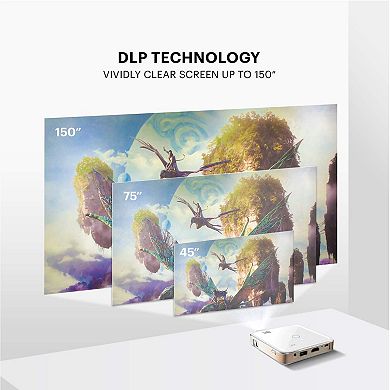 KODAK Luma 150 Pocket Projector Portable Movie Projector w Built-In Speaker 150" Display Case