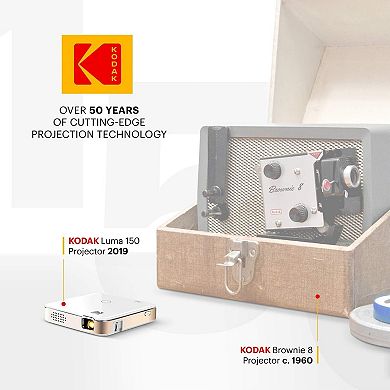 KODAK Luma 150 Pocket Projector Portable Movie Projector w Built-In Speaker 150" Display Case
