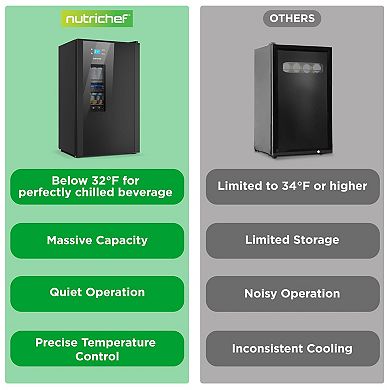 NutriChef Beer Fridge 108 Can Capacity