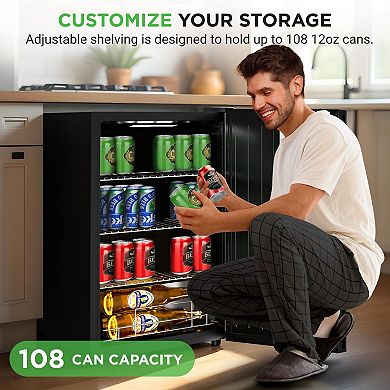 NutriChef Beer Fridge 108 Can Capacity