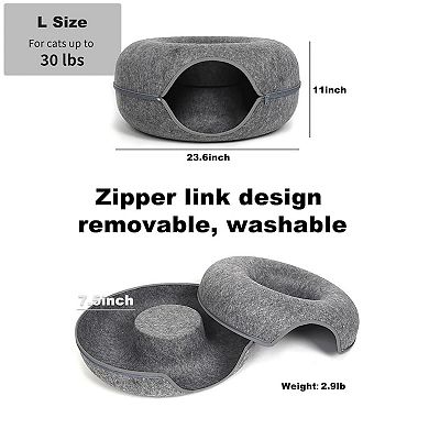 Cat Tunnel Bed with Toys