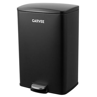 Kitchen Trash Can, Stainless Steel Garbage Can with Quiet Soft-Close Lid, Removable Inner Bucket