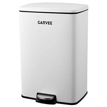 Kitchen Trash Can, Stainless Steel Garbage Can with Quiet Soft-Close Lid, Removable Inner Bucket