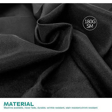2-Pack Black Fitted Tablecloths, Stretch, Durable, Event-Ready