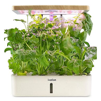 Ivation Indoor 12-Pod Herb Garden Kit with LED Light & Replacement Seeding Blocks