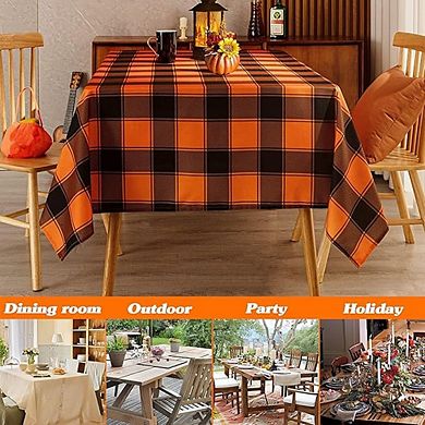 Checkered Halloween Tablecloth, Waterproof, Wrinkle-Resistant
