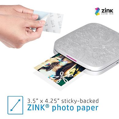 HP Sprocket 3x4 Portable Printer - Instant Photo Printer, Album, Zink Paper & Scissors Bundle