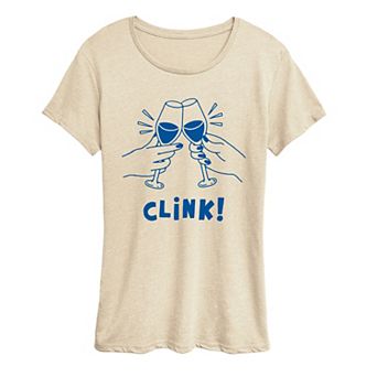 Women's Clink! Wine Glass Toast Graphic Tee