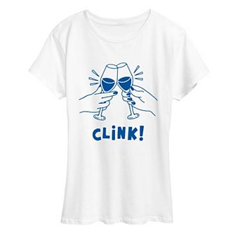 Women's Clink! Wine Glass Toast Graphic Tee