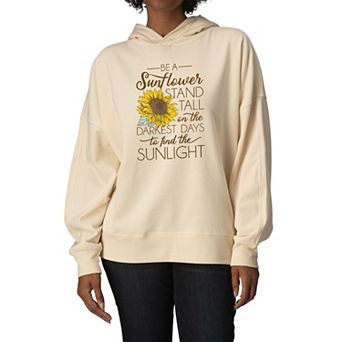 Women's Be A Sunflower Stand Tall Oversized Fleece Hoodie Sweatshirt