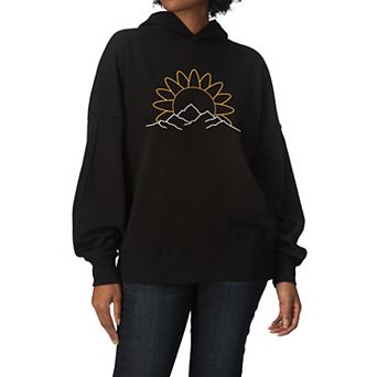 Women's Sunflower Mountain Oversized Fleece Hoodie Sweatshirt