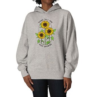 Women's Sunflower Stand Tall & Keep Growing Oversized Fleece Hoodie Sweatshirt