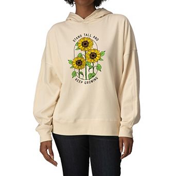 Women's Sunflower Stand Tall & Keep Growing Oversized Fleece Hoodie Sweatshirt