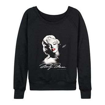 Women's Marilyn Monroe Portrait French Terry Long Sleeve Tee