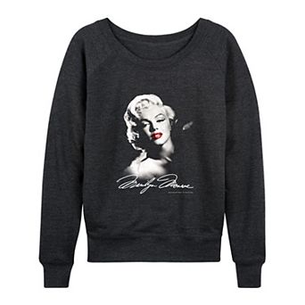 Women's Marilyn Monroe Portrait French Terry Long Sleeve Tee