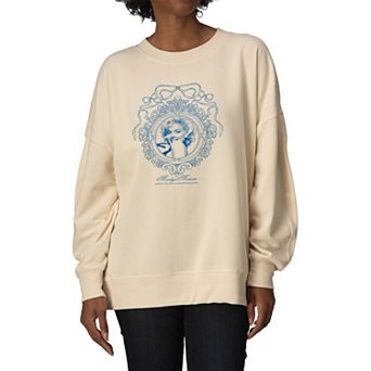 Women's Marilyn Monroe Coquette Oversized Fleece Crew Sweatshirt