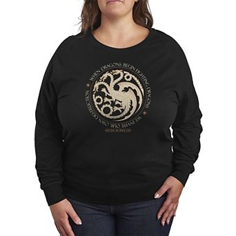 Plus Size House of the Dragon When Dragons Begin Fighting Dragons French Terry Long Sleeve Tee