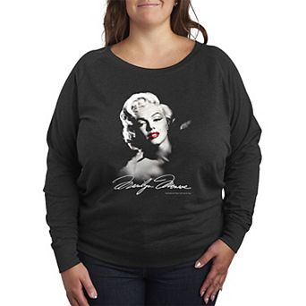Plus Size Marilyn Monroe Portrait French Terry Long Sleeve Tee