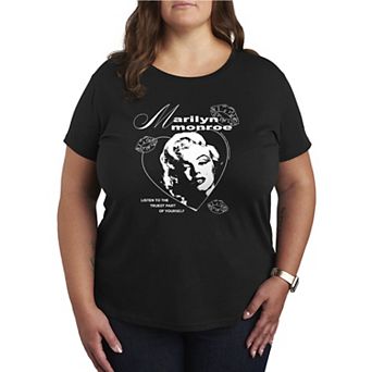 Plus Size Marilyn Monroe Vintage Coquette Heart & Lips Graphic Tee