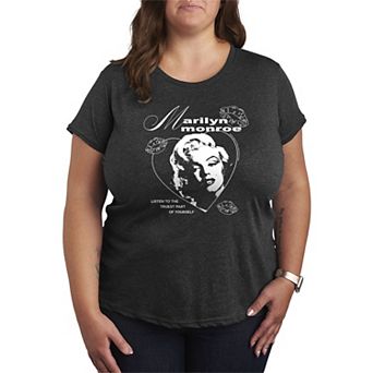 Plus Size Marilyn Monroe Vintage Coquette Heart & Lips Graphic Tee