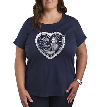 Plus Size Marilyn Monroe Coquette Lace Heart Distressed Graphic Tee