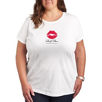 Plus Size Marilyn Monroe Classic Red Lip Mark Graphic Tee