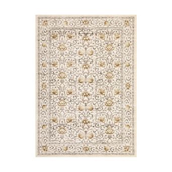 Vintage Floral Area Rug Low Pile Pet Friendly Non Slip Vacuum Clean Carpet for Kid's Room Bathroom