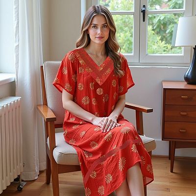 cotton house dress and red mules Discover 55 Clothes and 1940s house dress ideas