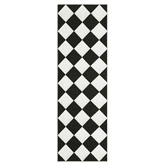 Modern Geometric Area Rug Machine Washable Low Pile Pet Friendly Ultra Thin Carpet for Playroom