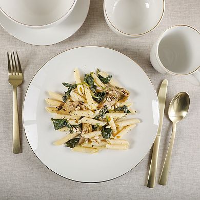 Gibson Home Ogalla 30 Piece Plates, Bowls, & Mugs Dinnerware Set Service for 6 Porcelain