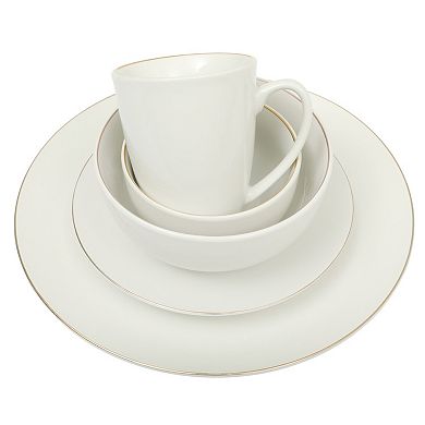 Gibson Home Ogalla 30 Piece Plates, Bowls, & Mugs Dinnerware Set Service for 6 Porcelain