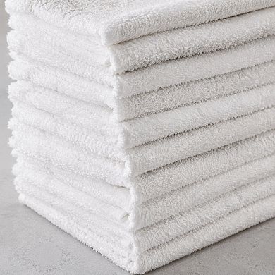 20x40 Inch Cotton Blend Terry Bath Towels Lightweight Fast Drying Multipurpose Economy Grade