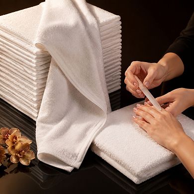24 Pack Cotton Salon Towels Highly Absorbent Soft Machine Washable for Spa Gym Home Hair Care