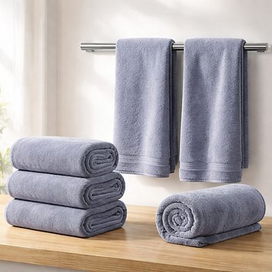 Microfiber Towel Set 6 Pack Extra Absorbent Fast Drying Multipurpose
