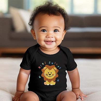 Mini Smiley Lion Paws - Baby Short Sleeve Graphic Bodysuit
