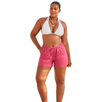 Swimsuits for All Women's Cotton Tie-Front Cover Up Shorts